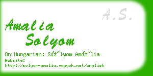 amalia solyom business card